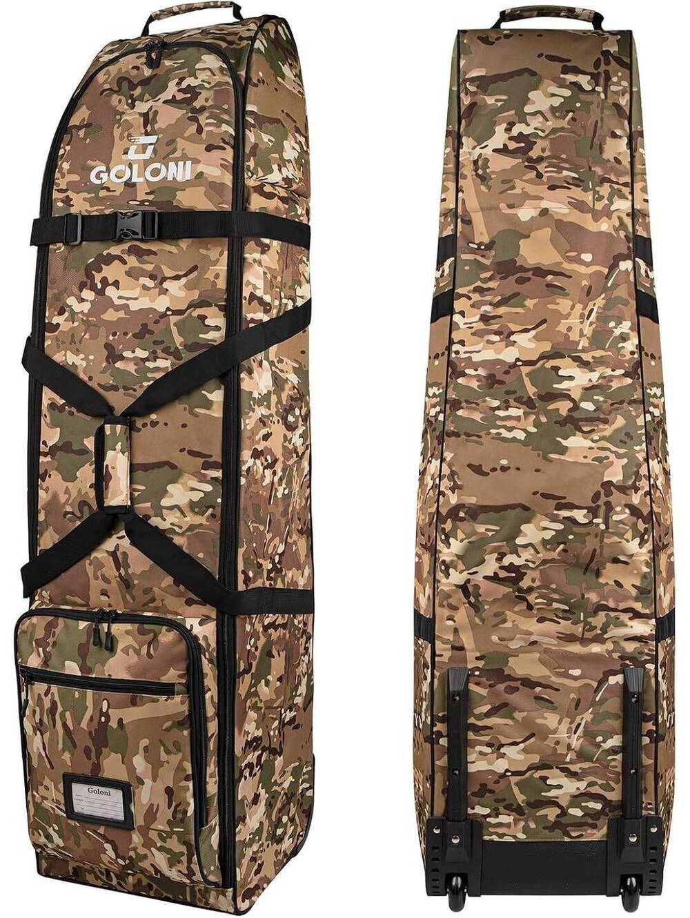 Camo Golf Travel Bag with Wheels - Heavy Duty, Water Resistant, Foldable Case